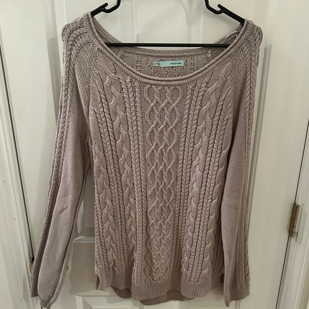 Maurices Womens Beige Brown Long Sleeve Sweater Knit Sz M